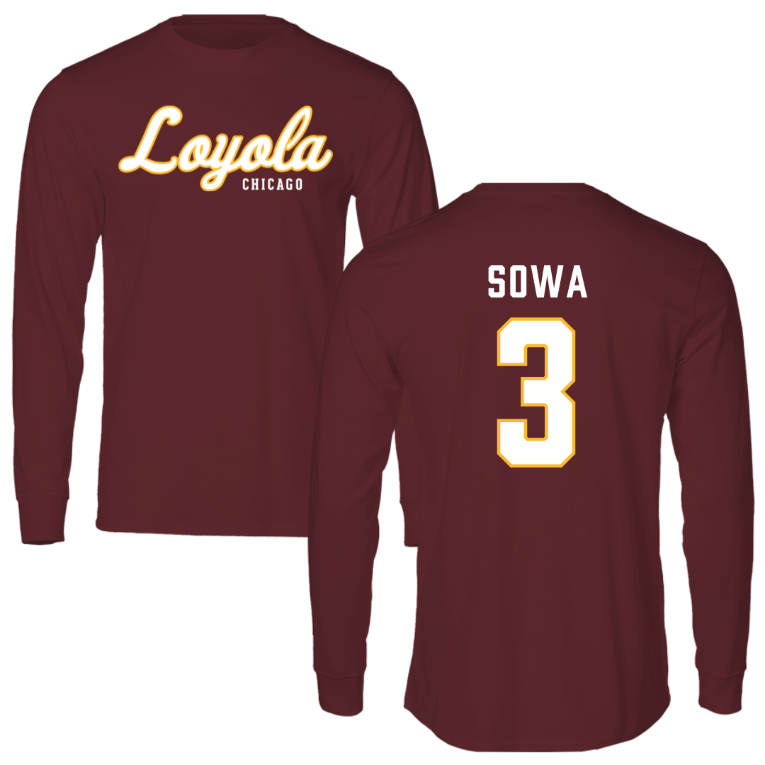Loyola University-Chicago Volleyball Maroon Performance Long Sleeve - #3 JJ Sowa