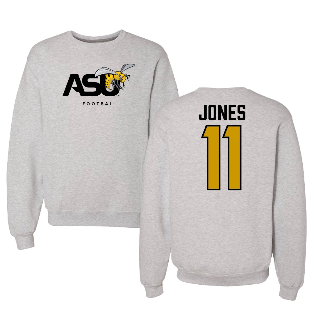 Alabama State University Football Light Gray Crewneck - #11 Jalen Jones