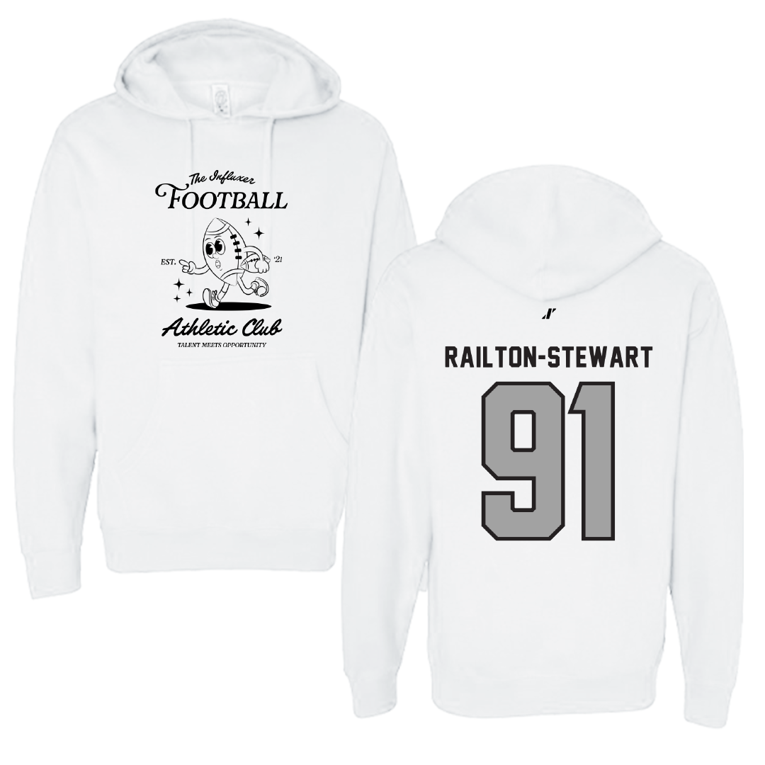 Football White Influxer Athletic Club Hoodie - #91 Malakai Railton-Stewart