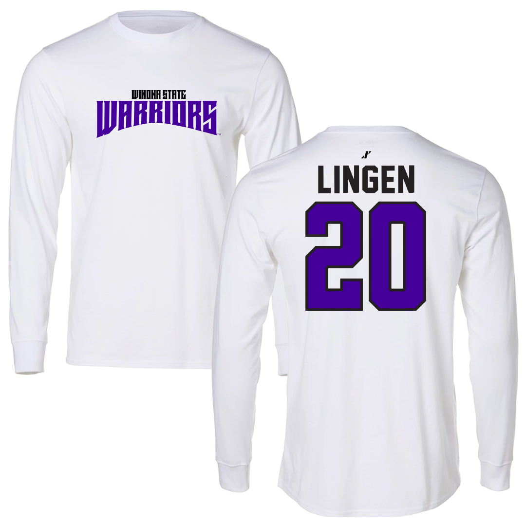 Winona State University Baseball White Classic Long Sleeve - #20 Drew Lingen