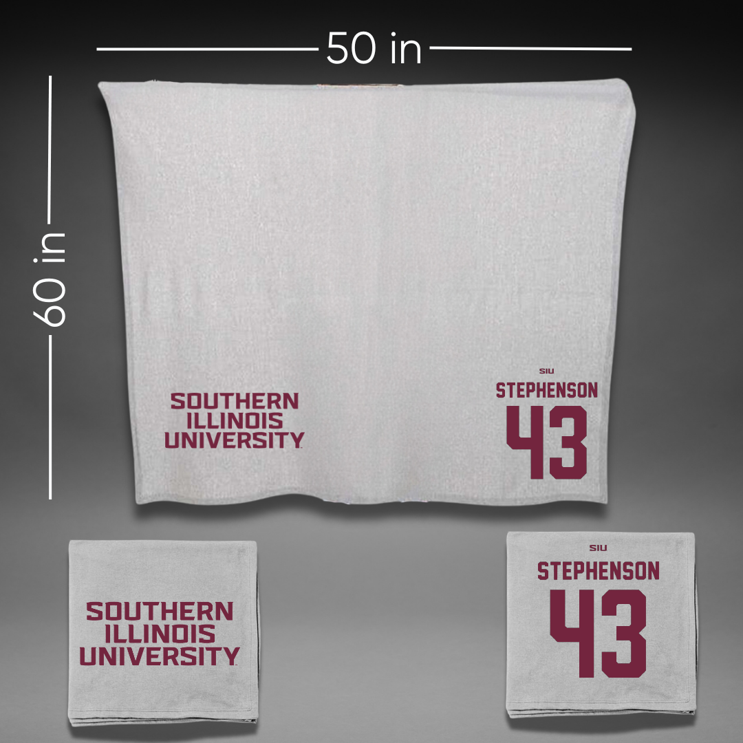 Southern Illinois University at Carbondale Football Gray Blanket - #43 Cade Stephenson