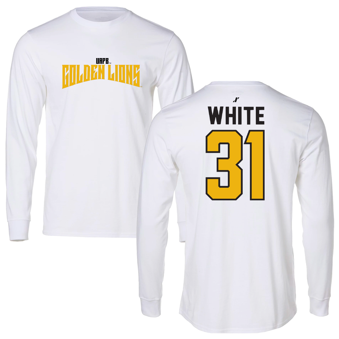 University of Arkansas-Pine Bluff Football White Classic Performance Long Sleeve - #31 Jaylen White