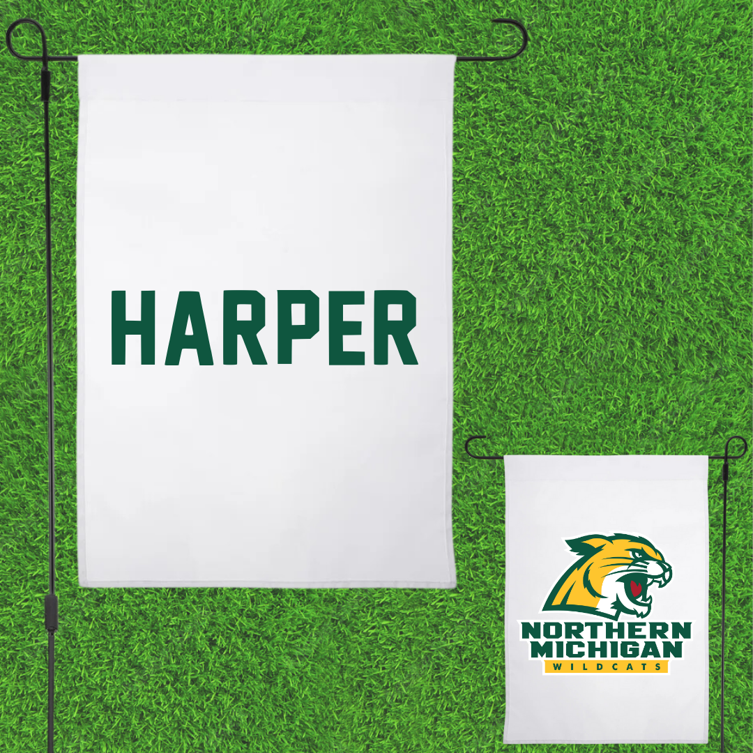 Northern Michigan University TF and XC White Garden Flag - Beverly Harper