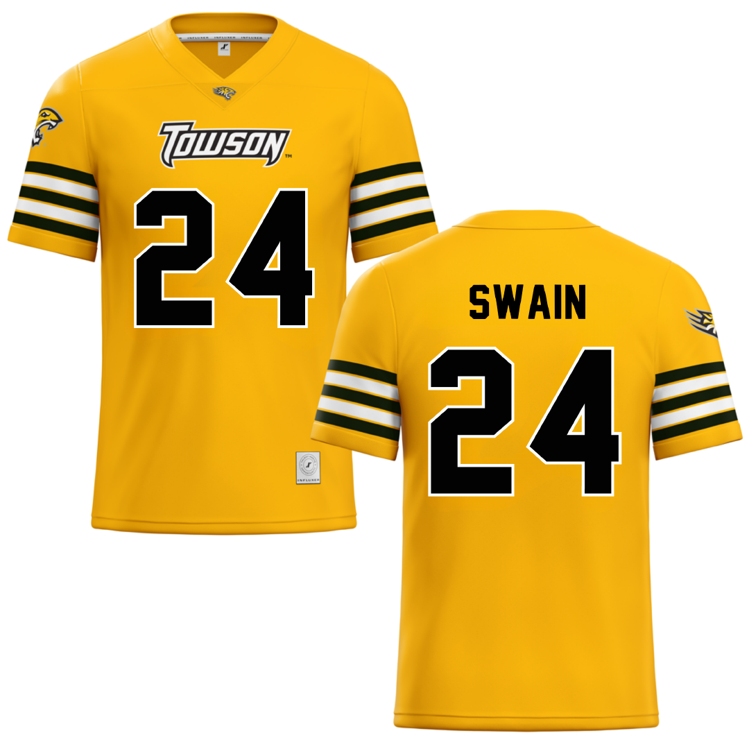 Towson University Gold Football Jersey - #24 Mike Swain