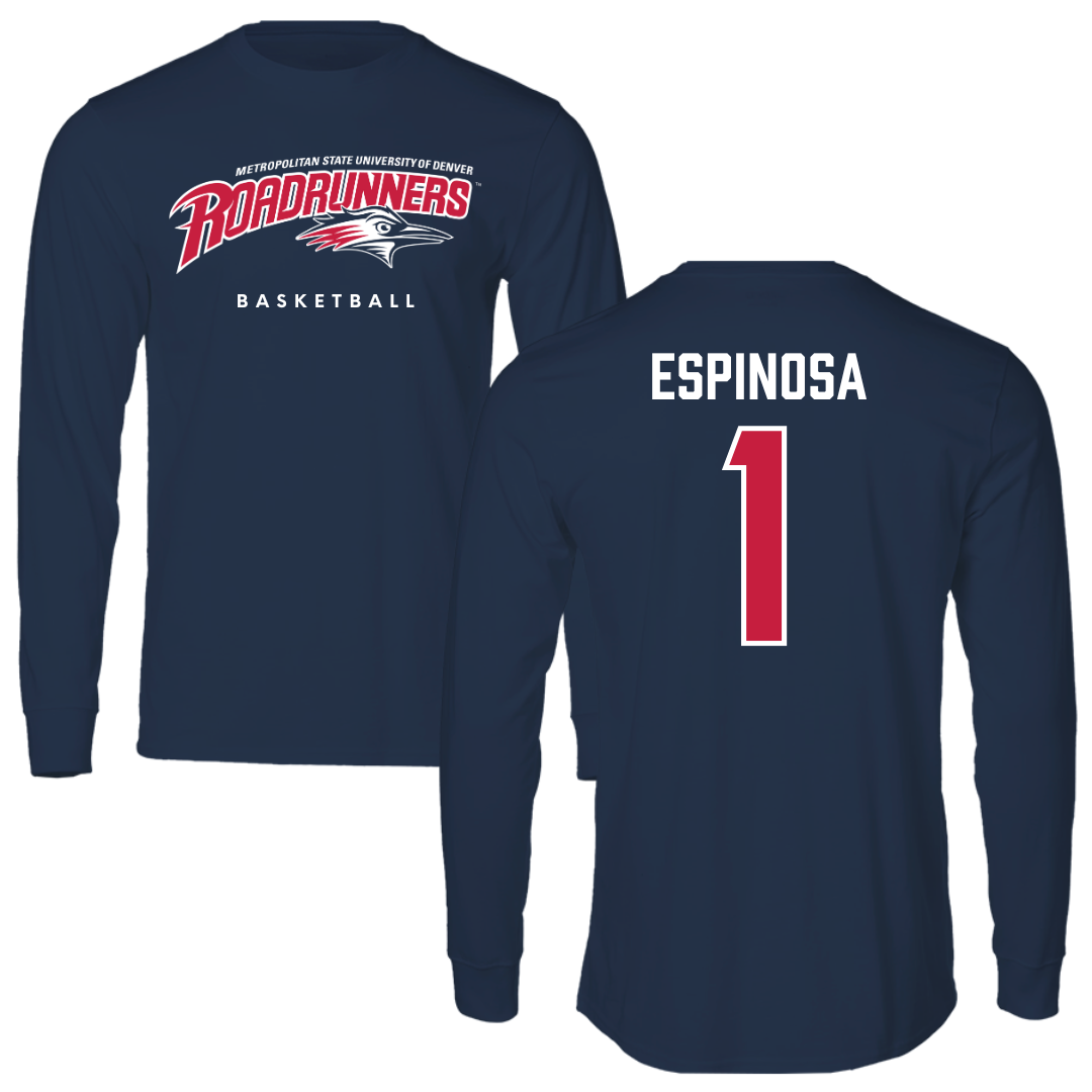 Metropolitan State University of Denver Basketball Navy Long Sleeve - #1 Mikylah Espinosa