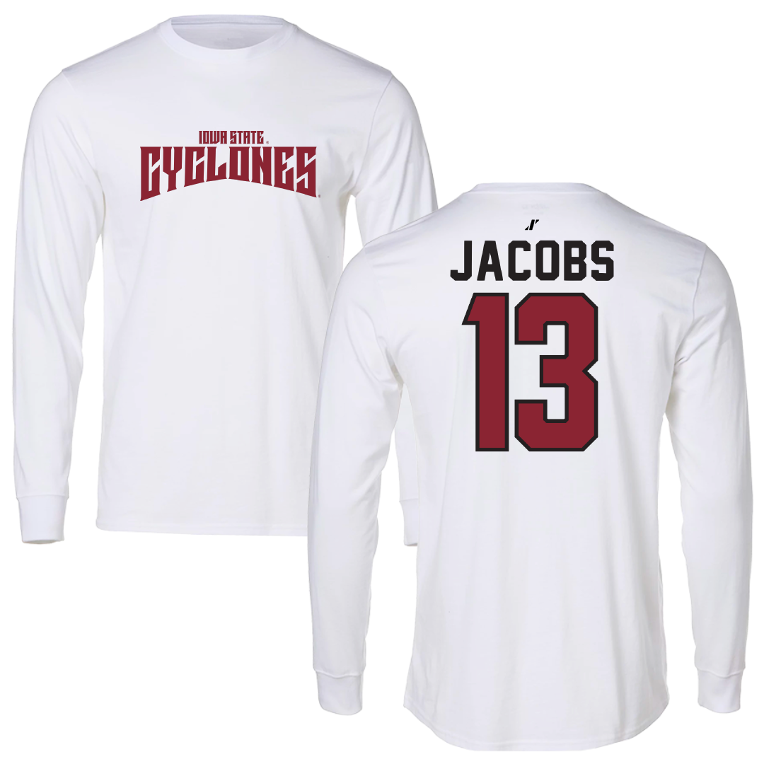 Iowa State University Soccer White Classic Performance Long Sleeve - #13 Nicolasa Jacobs