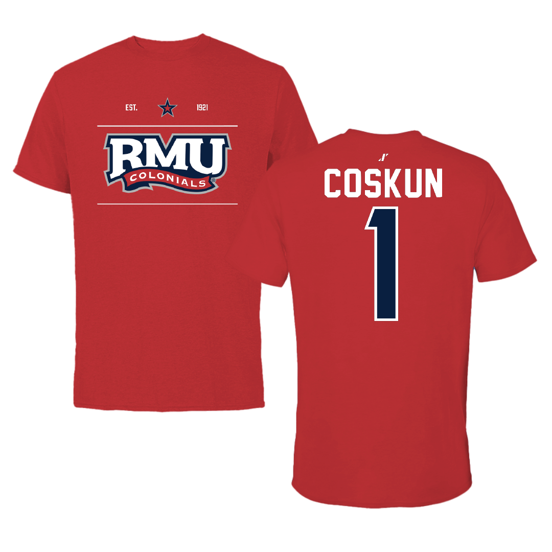Robert Morris University Basketball Red General Tee - #1 Tuana Coskun