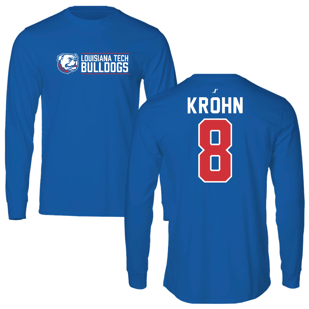 Louisiana Tech University Volleyball Blue General Long Sleeve - #8 Grace Krohn