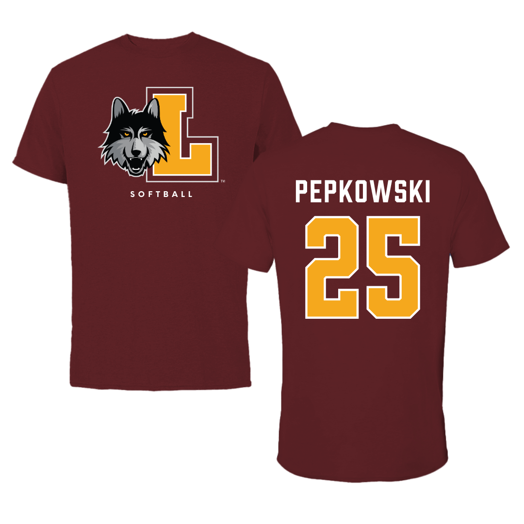 Loyola University-Chicago Softball Maroon Mascot Performance Tee - #25 Peyton Pepkowski
