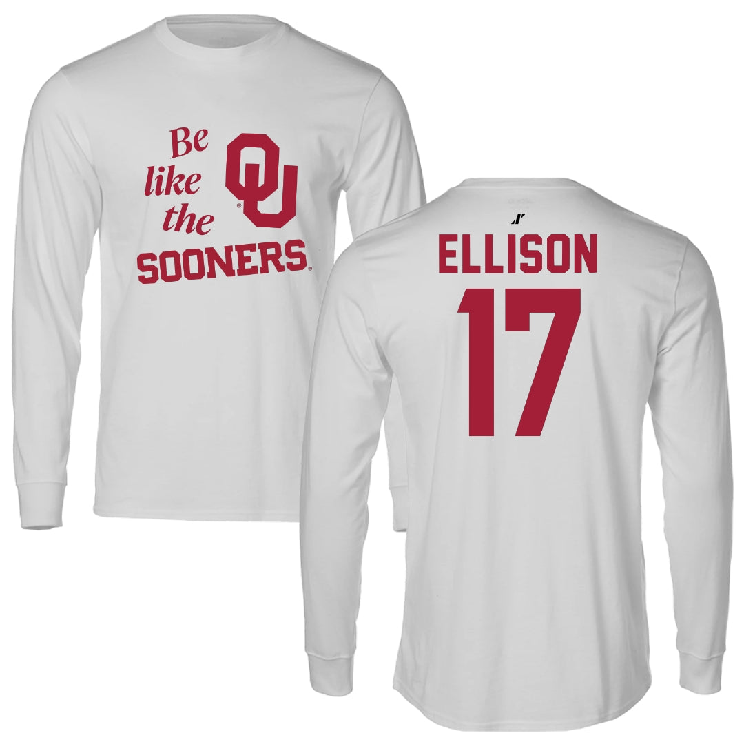 University of Oklahoma Volleyball Light Gray Be Like Us Long Sleeve - #17 Daleigh Ellison