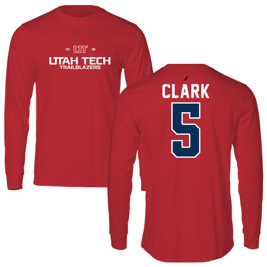 Utah Tech University Baseball Red General Performance Long Sleeve - #5 Cayden Clark
