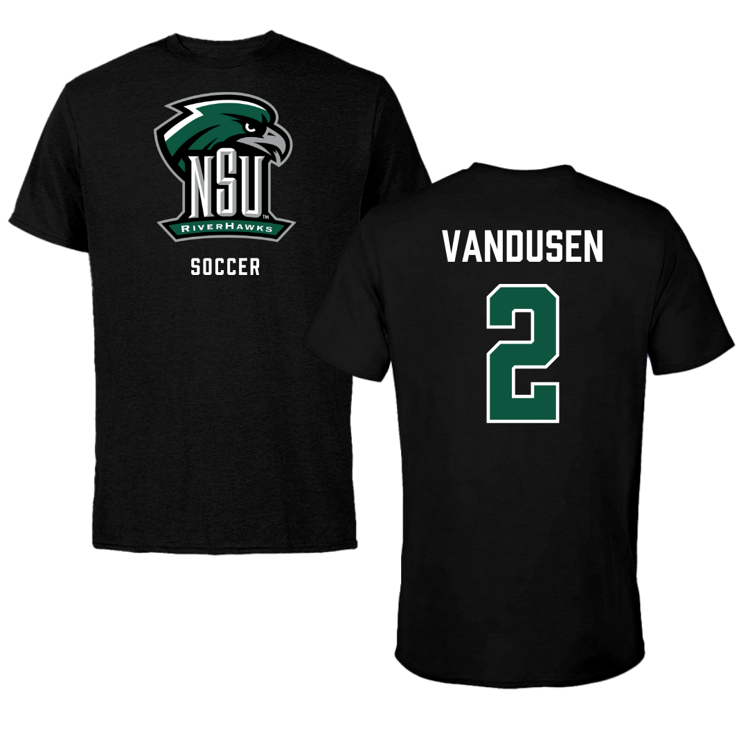Northeastern State University Soccer Black NSU Performance Tee - #2 Ethan VanDusen