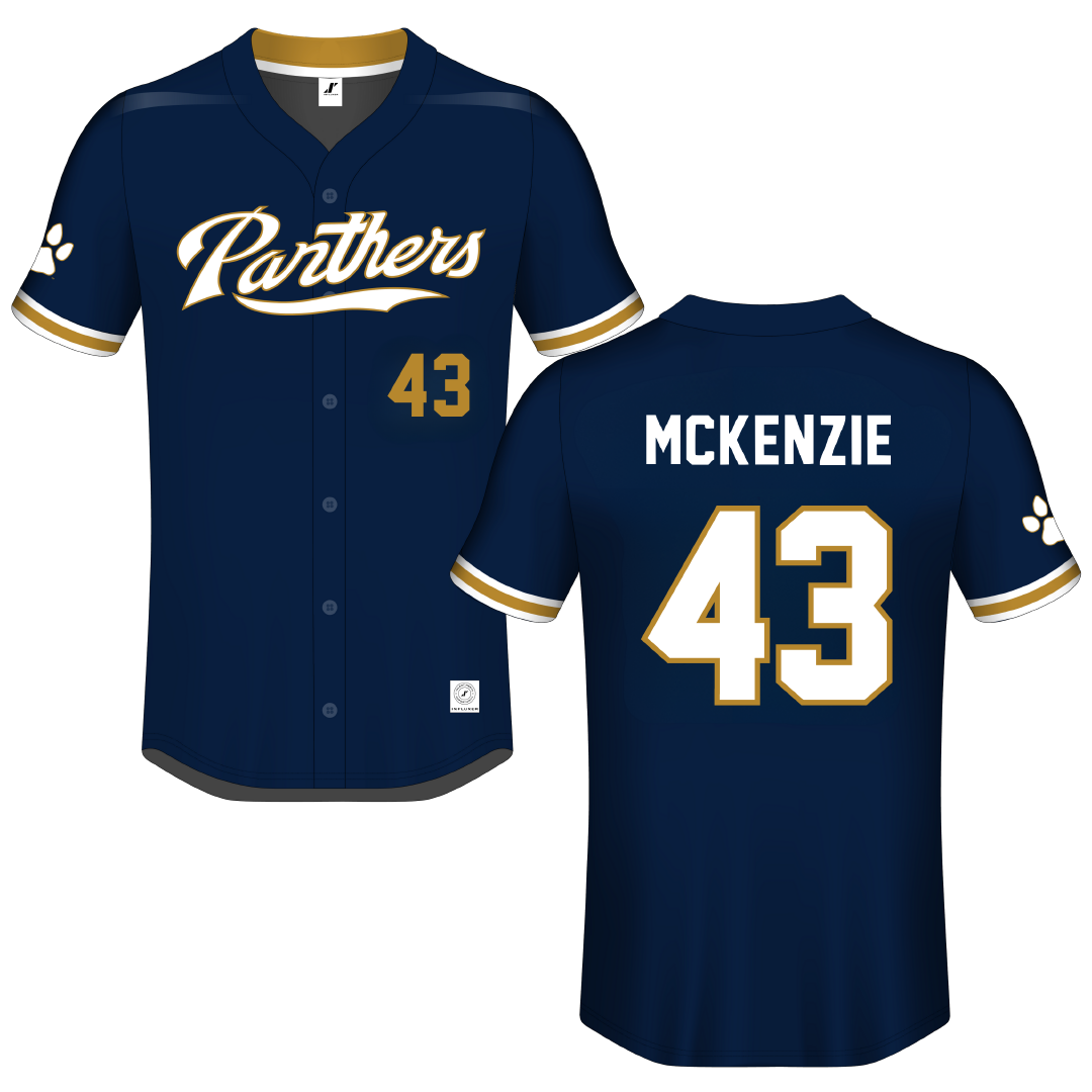 Florida International University Blue Button-Down Jersey - #43 Jacob McKenzie