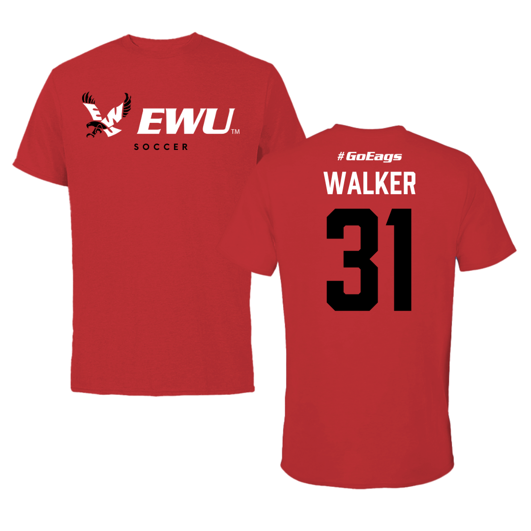 Eastern Washington University Soccer Red Block Tee - #31 Delani Walker