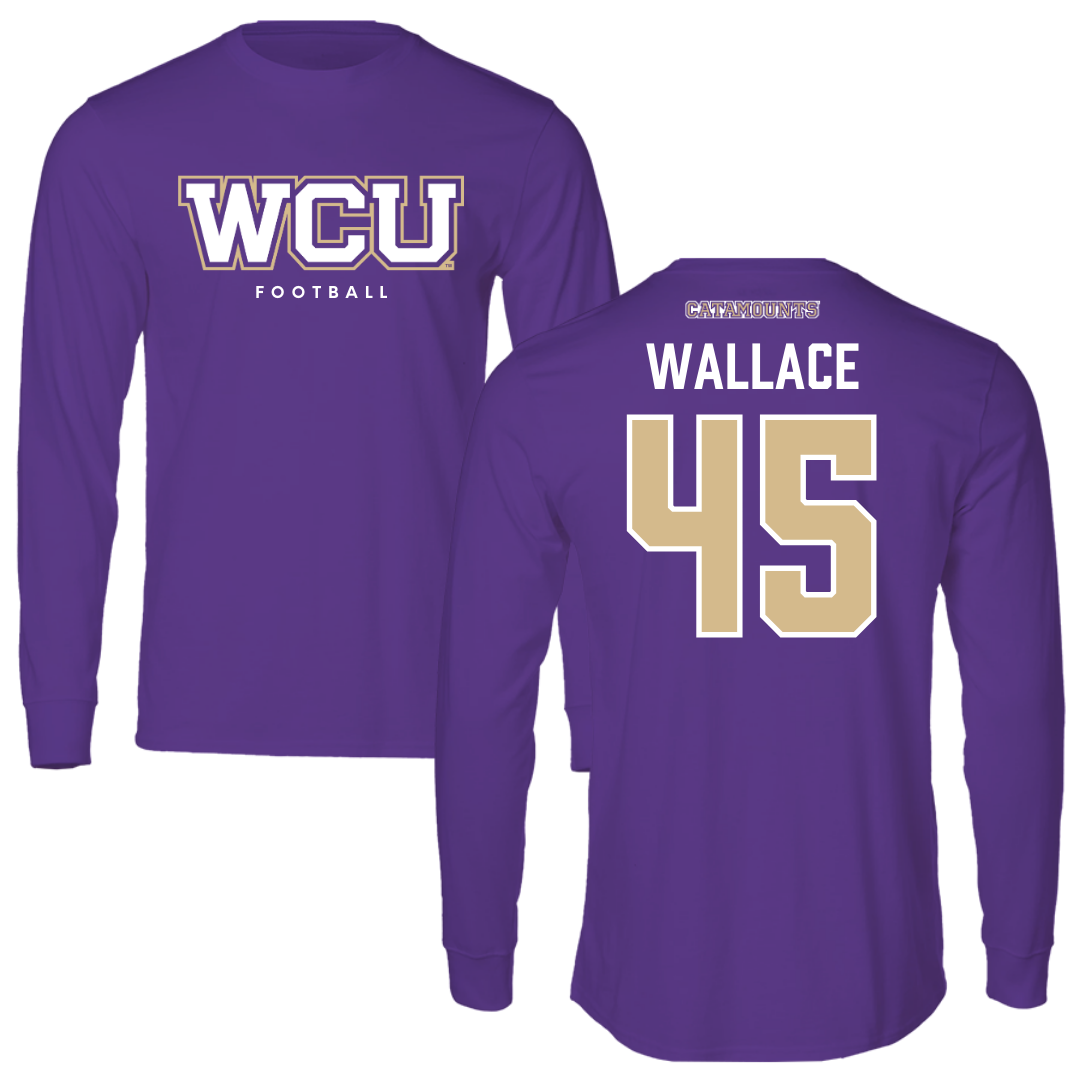 Western Carolina University Football Royal Purple Performance Long Sleeve - #45 Justin Wallace