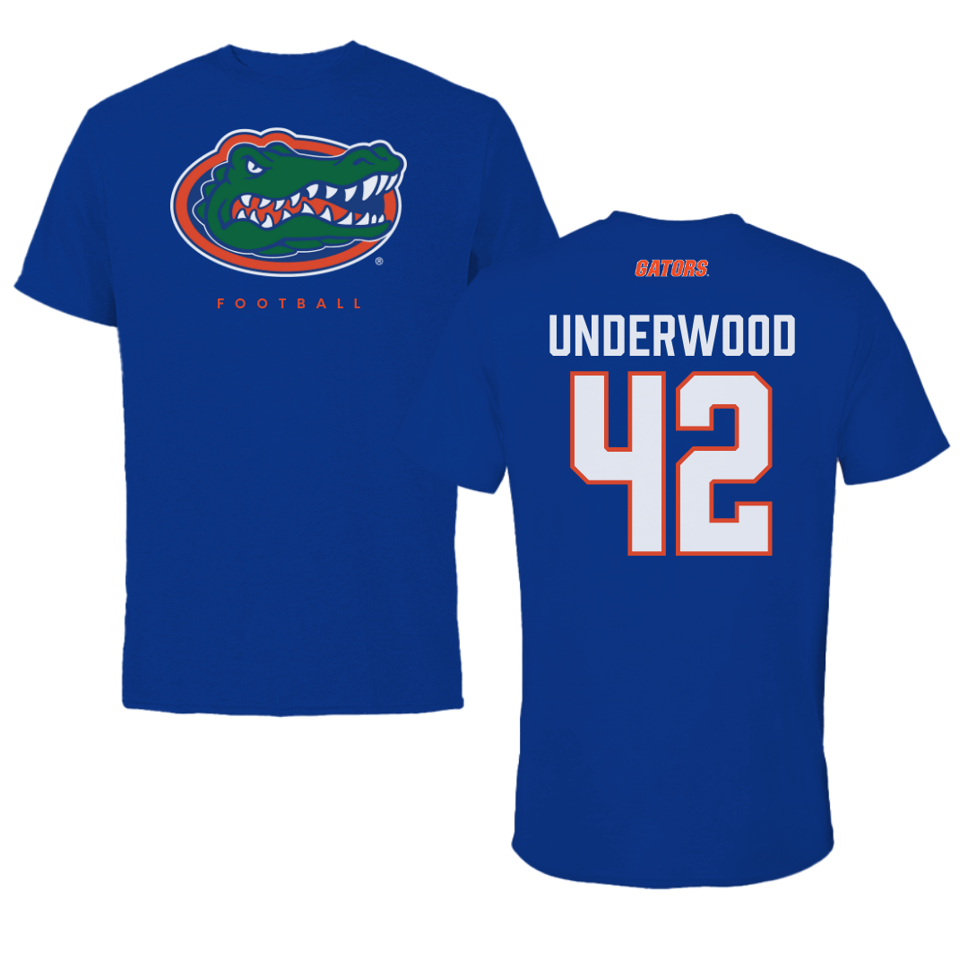 University of Florida Football Blue Tee - #42 Rocco Underwood