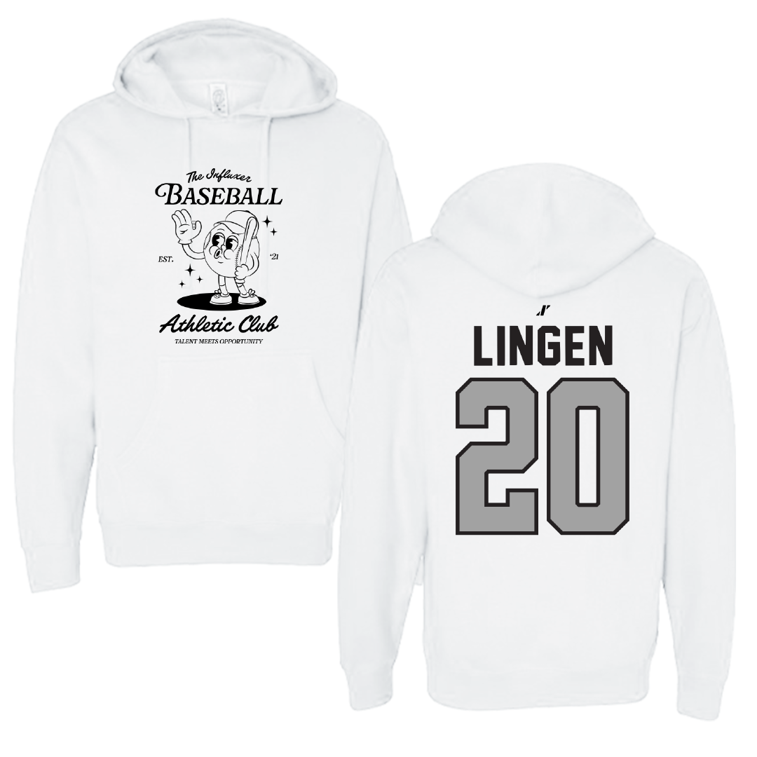 Baseball White Influxer Athletic Club Hoodie - #20 Drew Lingen