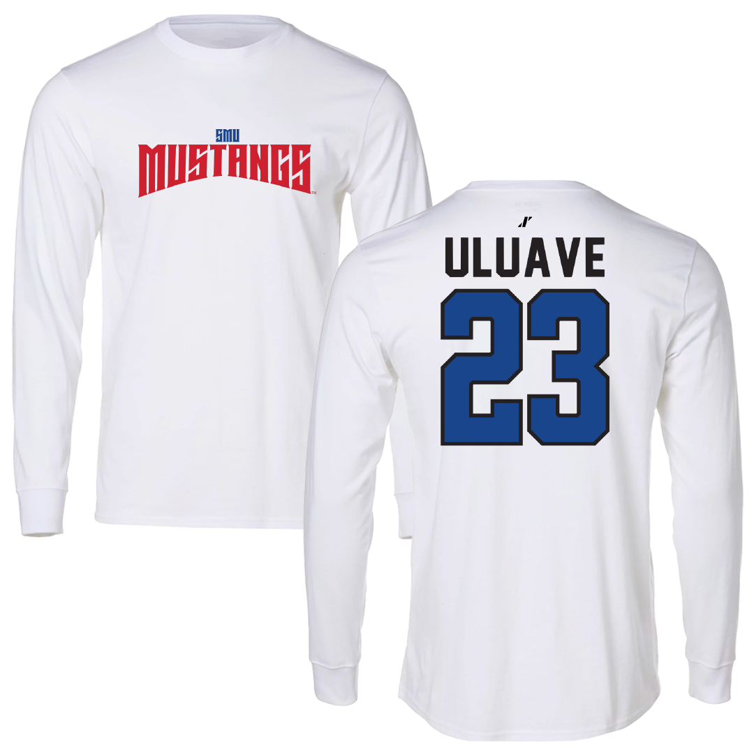 Southern Methodist University Volleyball White Classic Long Sleeve - #23 Sina Uluave