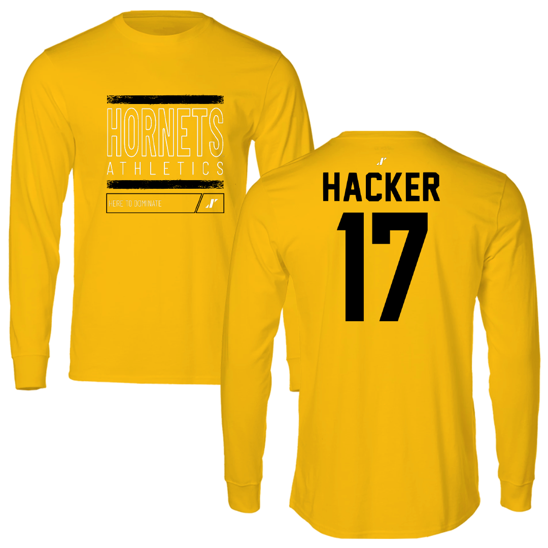 Alabama State University Soccer Gold Dominate Performance Long Sleeve - #17 McKinley Hacker