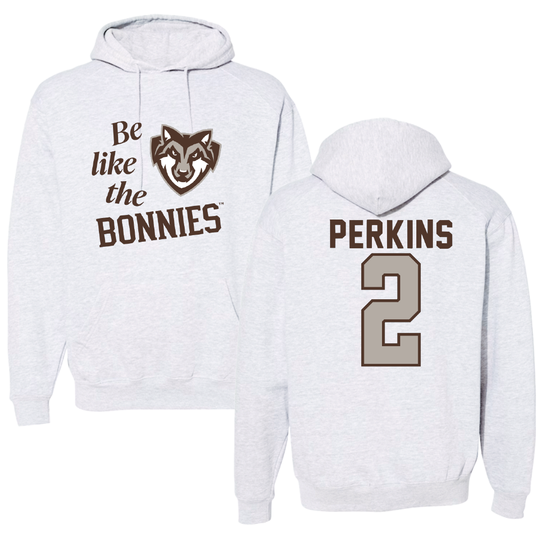 St. Bonaventure University Softball Light Gray Be Like Us Hoodie - #2 Reanna Perkins