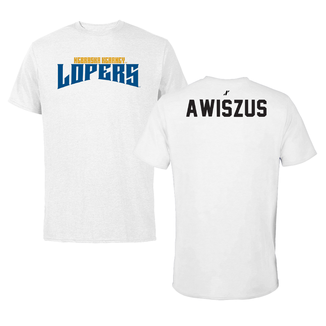 University of Nebraska at Kearney Wrestling White Classic Tee - Jacob Awiszus