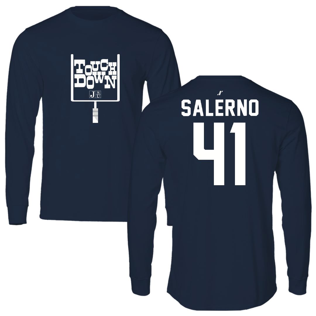 Jackson State University Football Navy Touchdown Long Sleeve - #41 Avery Salerno