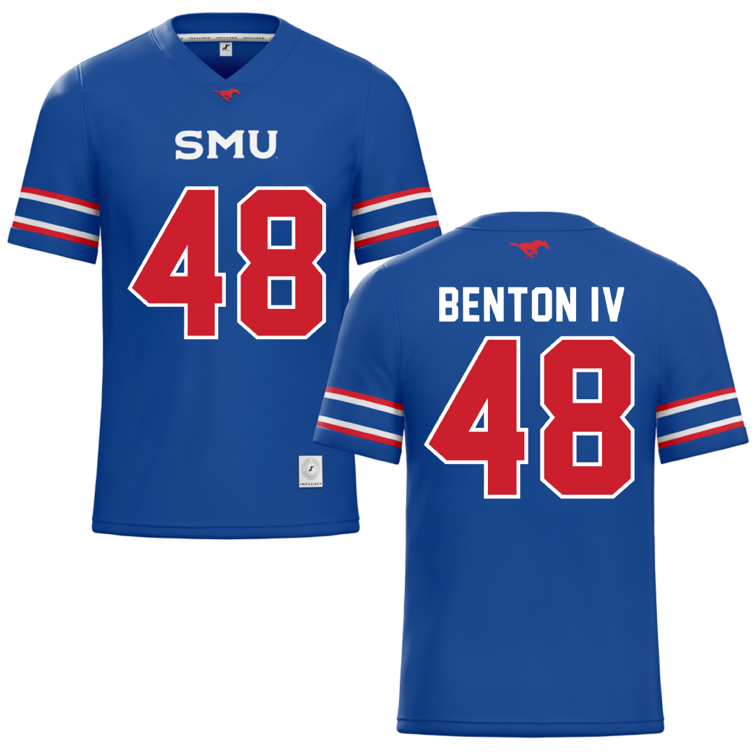 Southern Methodist University Blue Football Jersey - #48 Will Benton IV