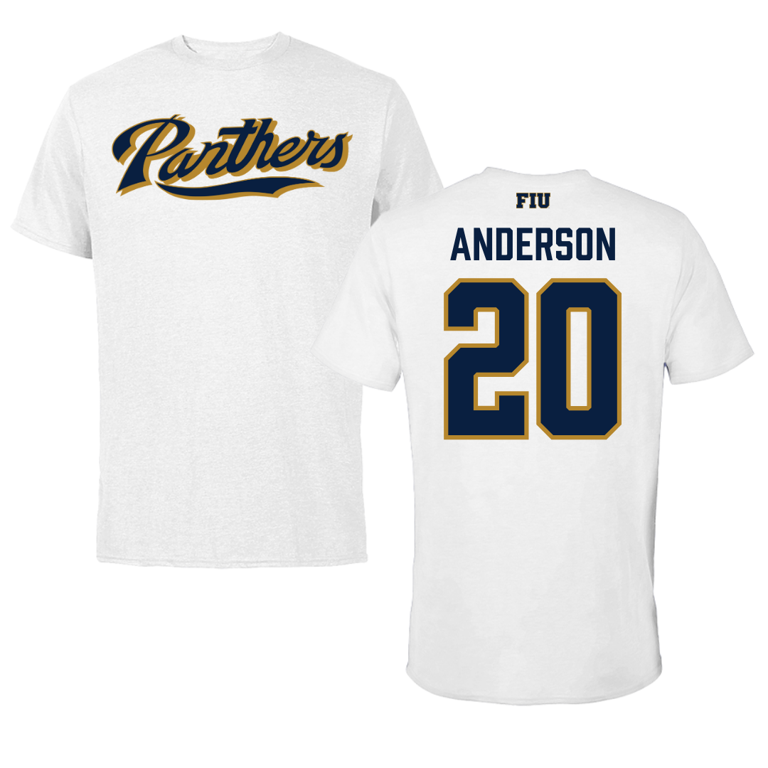 Florida International University Football White Performance Tee - #20 JT Anderson