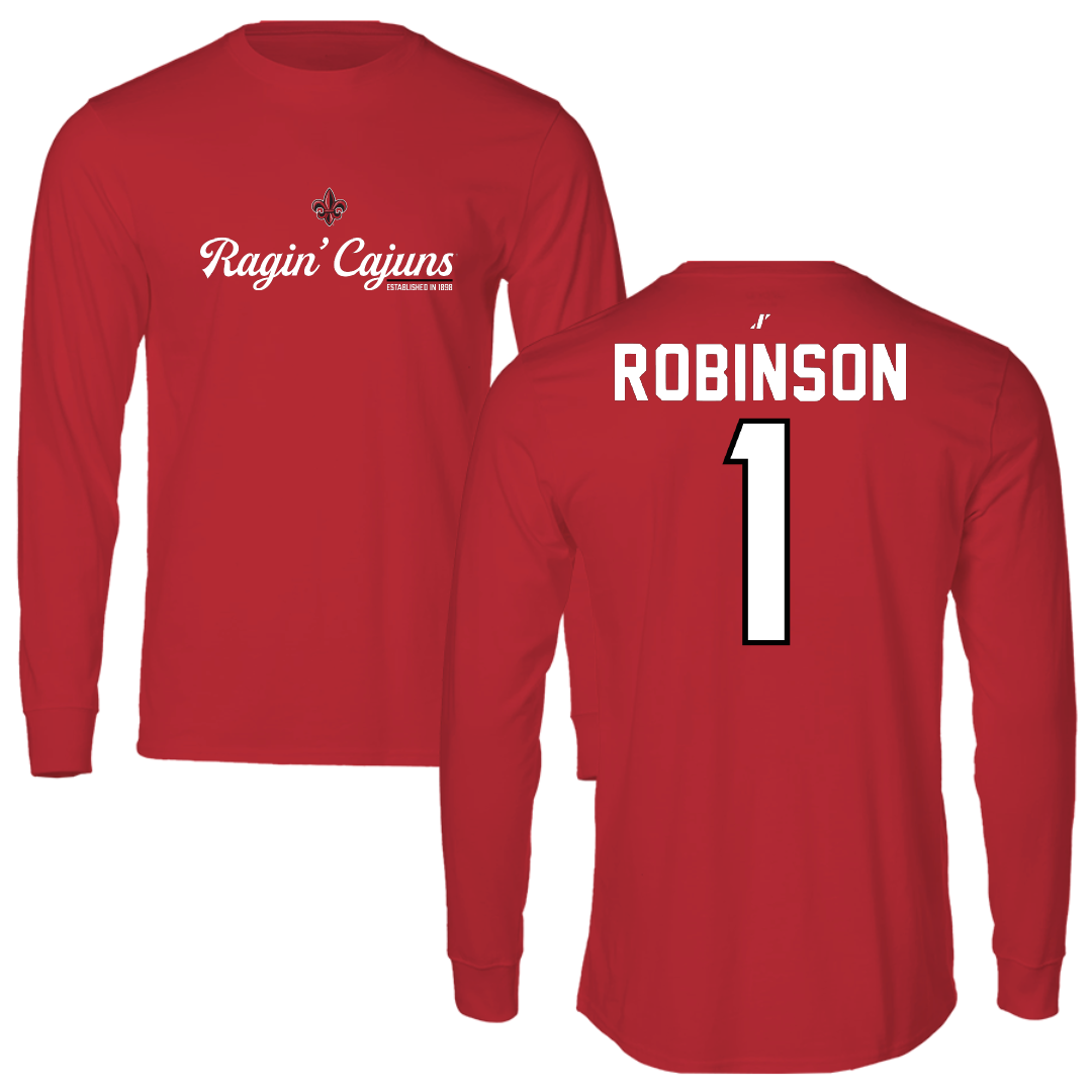 University of Louisiana at Lafayette Basketball Red General Performance Long Sleeve - #1 Tamiah Robinson