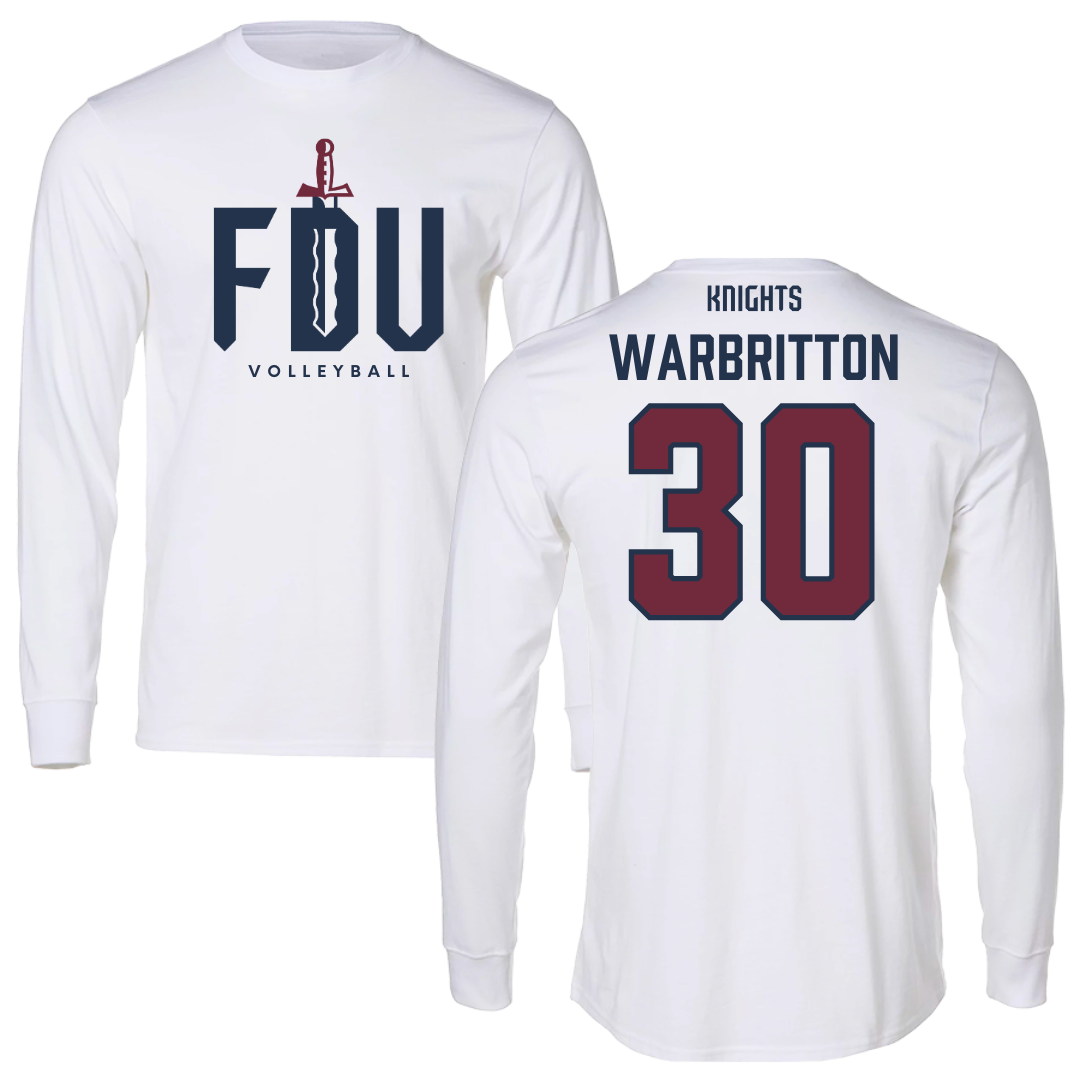 Fairleigh Dickinson University-Metropolitan Campus Volleyball White Long Sleeve - #30 Kinsley Warbritton
