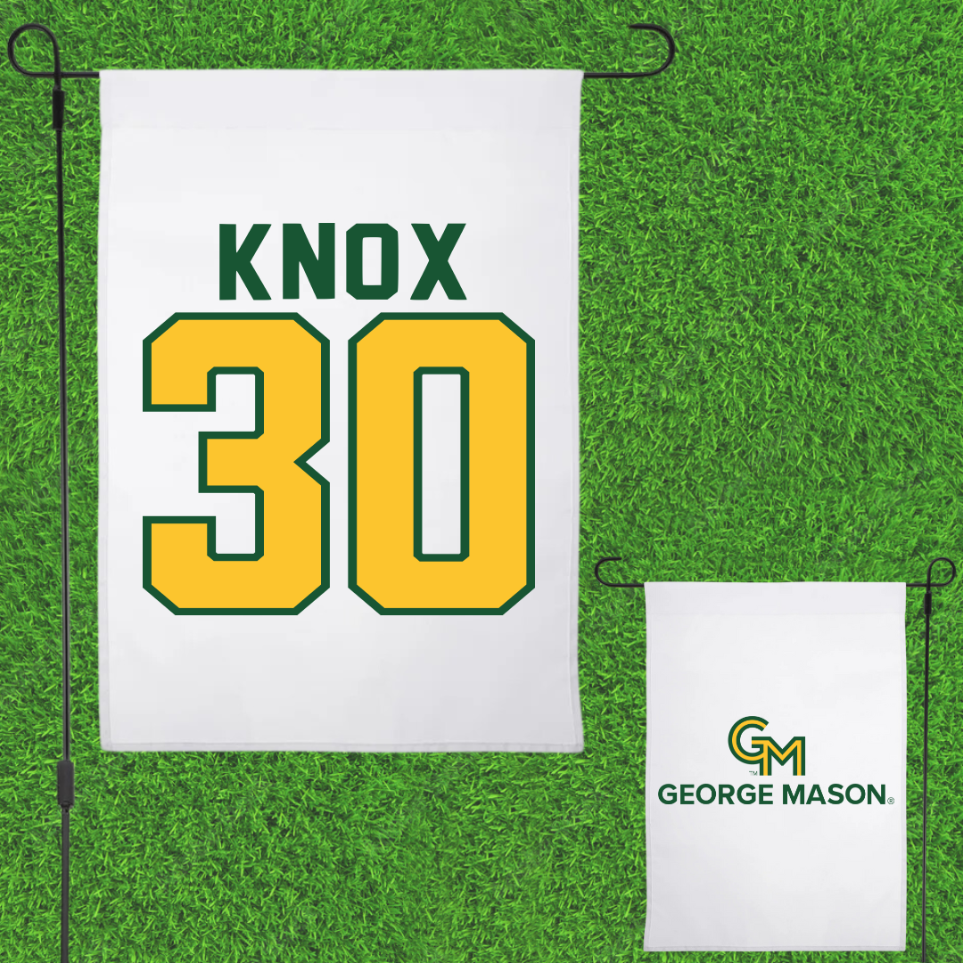 George Mason University Baseball White Garden Flag - #30 Connor Knox