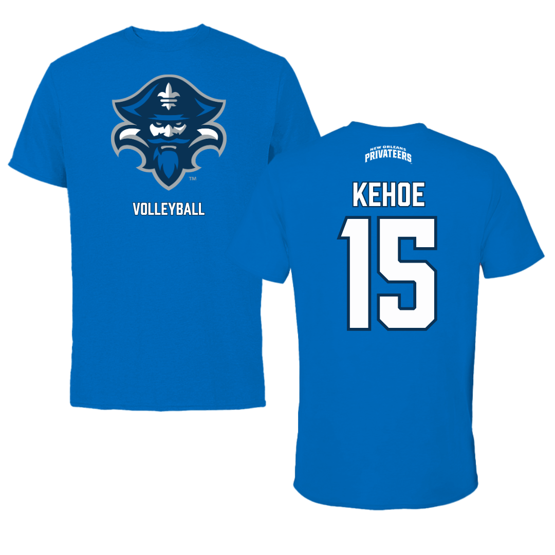 University of New Orleans Volleyball Blue Mascot Performance Tee - #15 Molly Kehoe