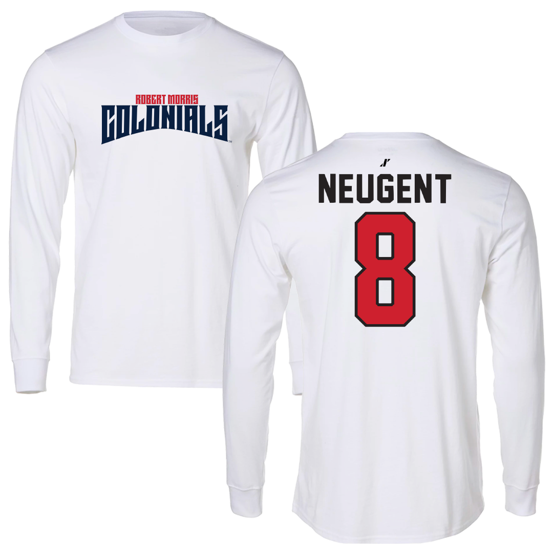 Robert Morris University Ice Hockey White Classic Performance Long Sleeve - #8 Mya Neugent