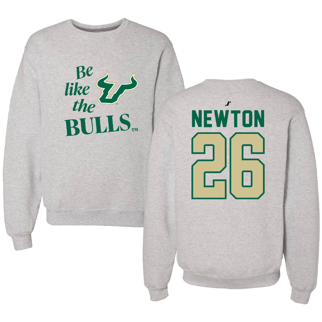 University of South Florida Baseball Light Gray Be Like Us Crewneck - #26 Austin Newton