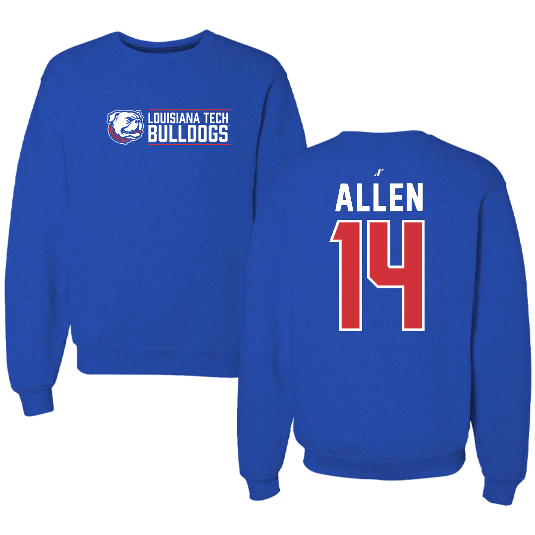 Louisiana Tech University Basketball Blue General Crewneck - #14 Will Allen