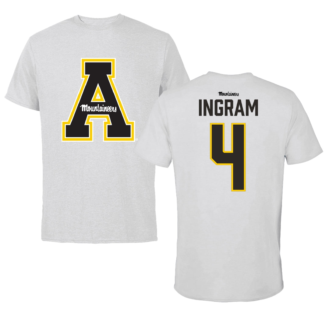 Appalachian State University Basketball Light Gray Performance Tee - #4 J'Mani Ingram