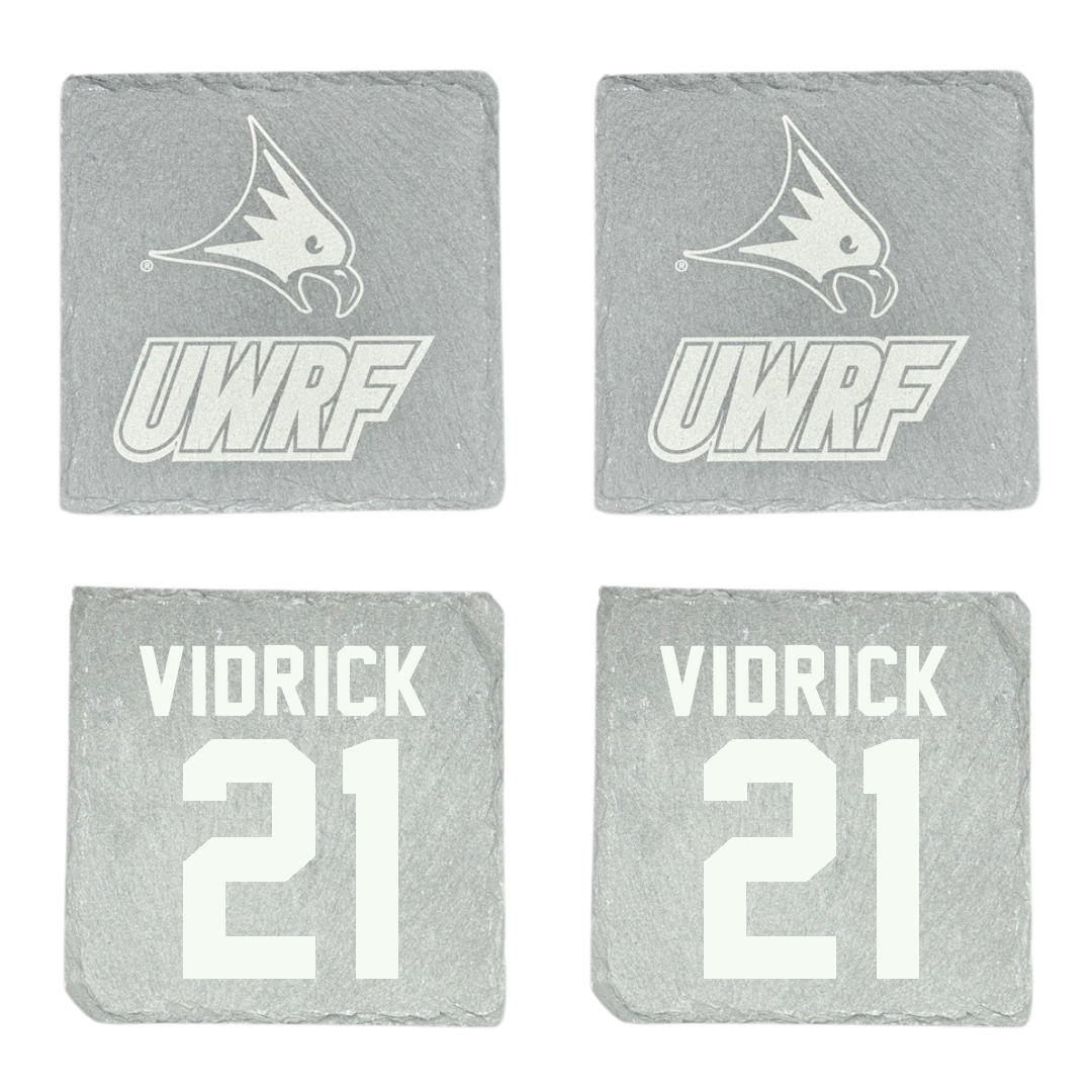 University of Wisconsin-River Falls Ice Hockey Stone Coaster (4 Pack)  - #21 Anthony Vidrick