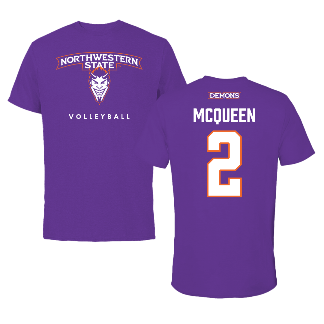 Northwestern State University Volleyball Purple Mascot Performance Tee - #2 Madisynne McQueen