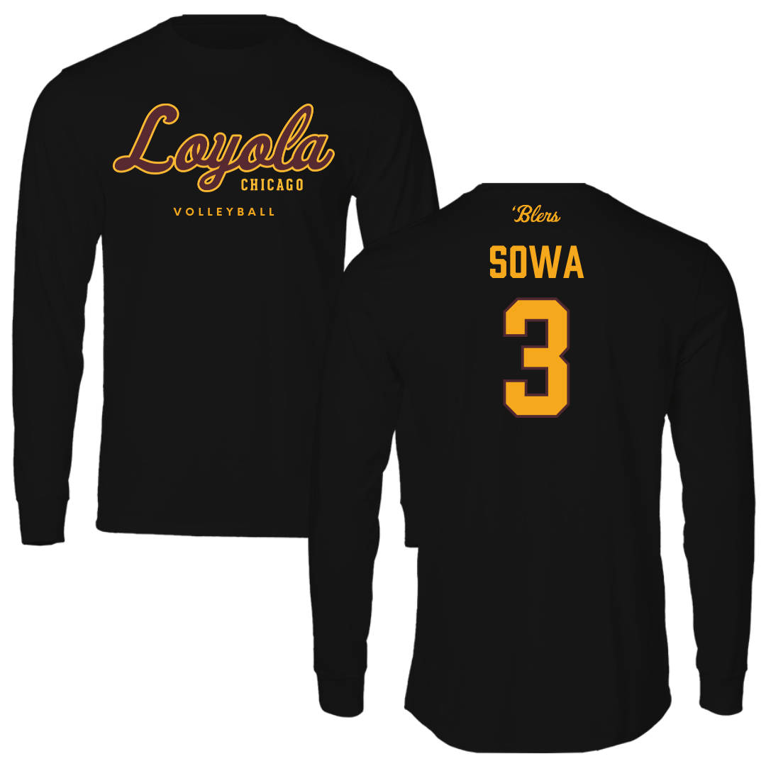 Loyola University-Chicago Volleyball Black Long Sleeve - #3 JJ Sowa