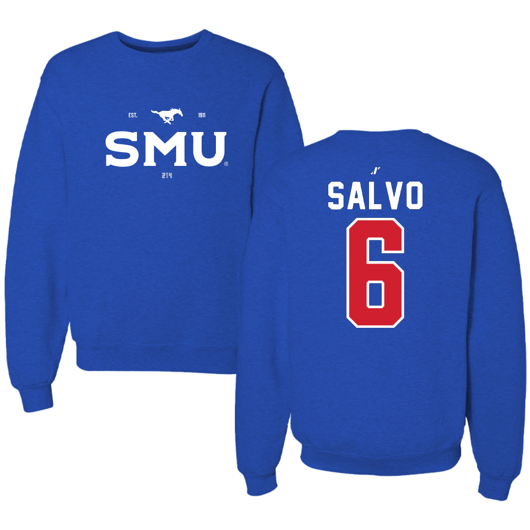 Southern Methodist University Soccer Blue General Crewneck - #6 Alex Salvo