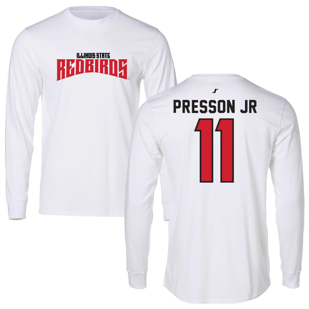 Illinois State University Football White Classic Long Sleeve - #11 Scotty Presson Jr