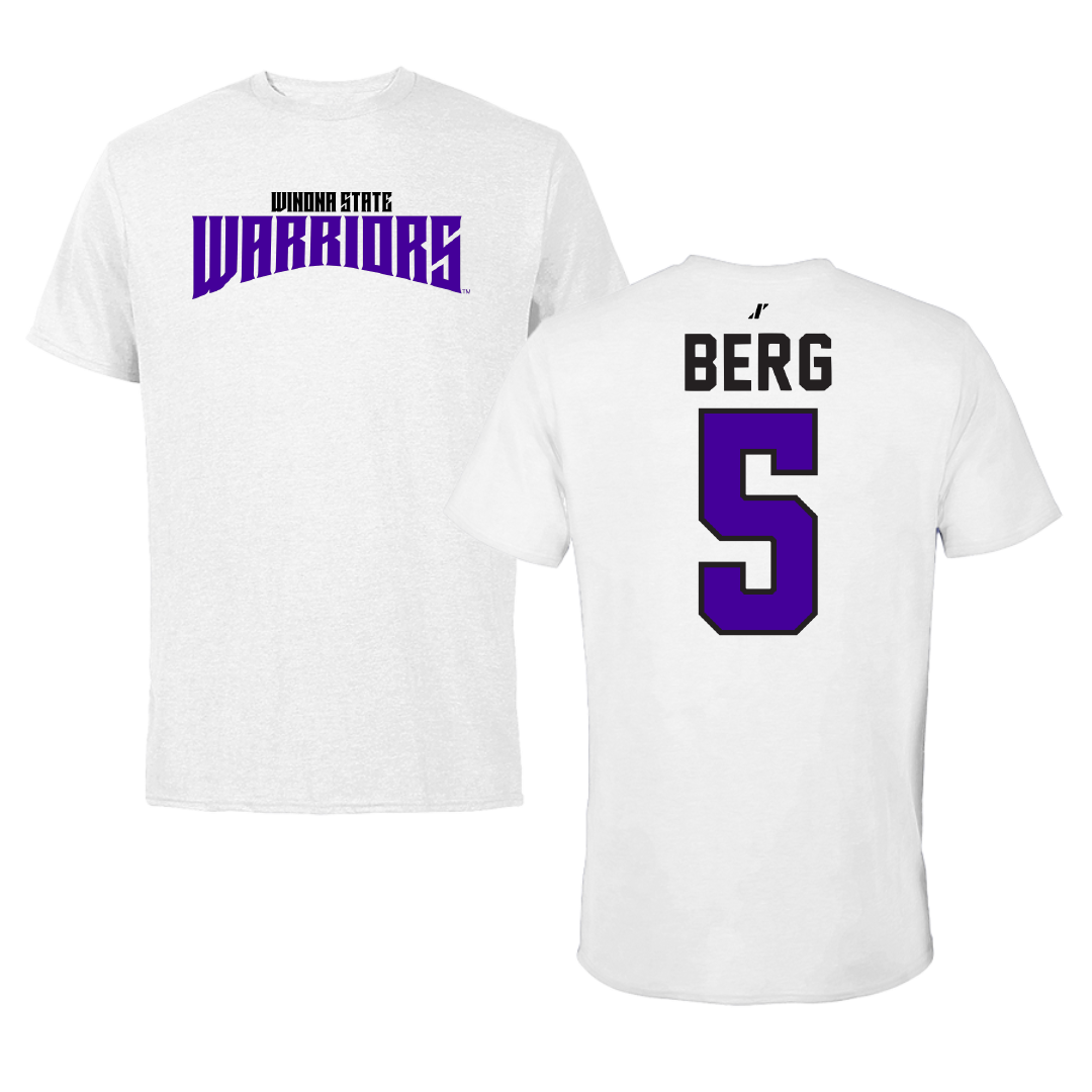 Winona State University Volleyball White Classic Tee - #5 Jayda Berg