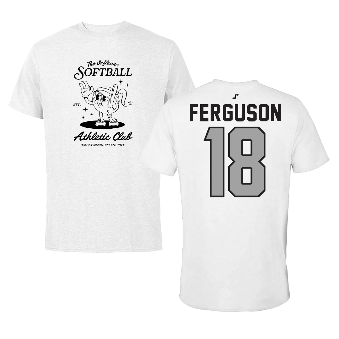 Softball White Influxer Athletic Club Tee - #18 Addie Ferguson