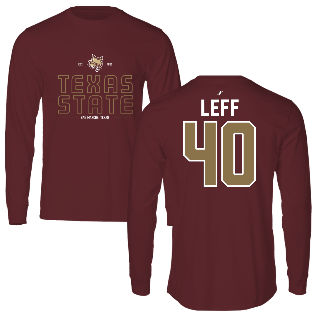 Texas State University Basketball Maroon General Performance Long Sleeve - #40 Nicole Leff