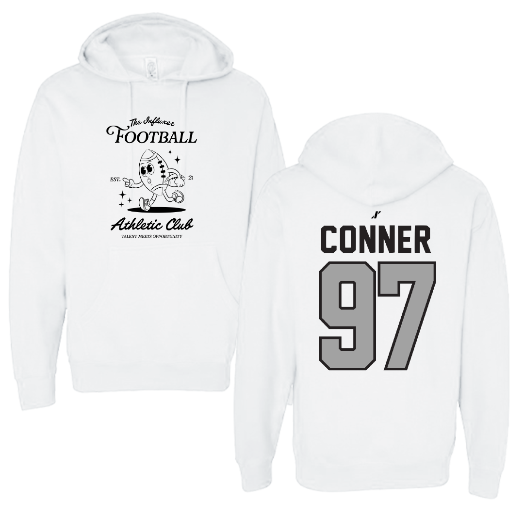 Football White Influxer Athletic Club Hoodie - #97 Carson Conner