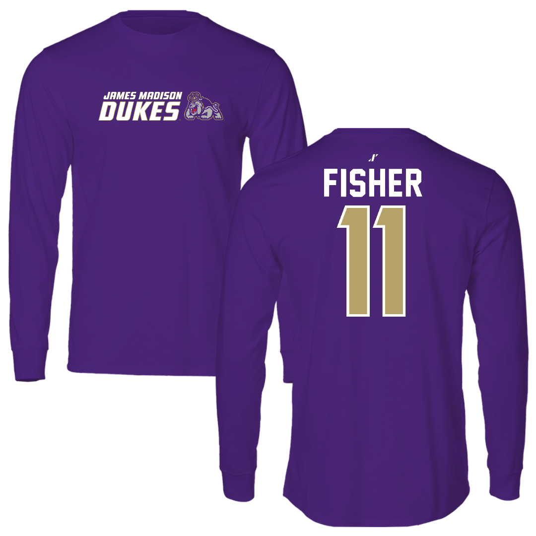 James Madison University Football Purple General Long Sleeve - #11 Aiden Fisher