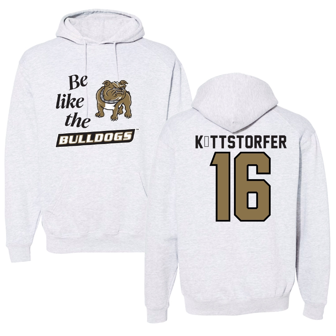 Bryant University Football Light Gray Be Like Us Hoodie - #16 Lukas Köttstorfer
