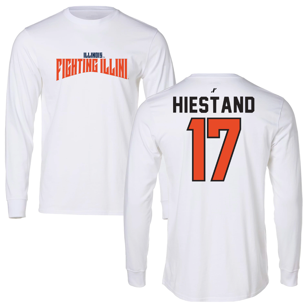 University of Illinois Soccer White Classic Long Sleeve - #17 Sarah Hiestand