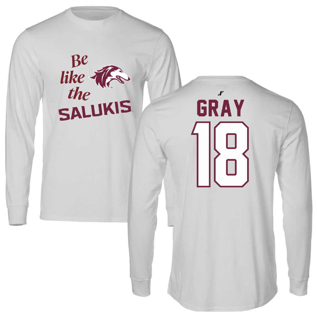 Southern Illinois University at Carbondale Baseball Light Gray Be Like Us Performance Long Sleeve - #18 Hesston Gray