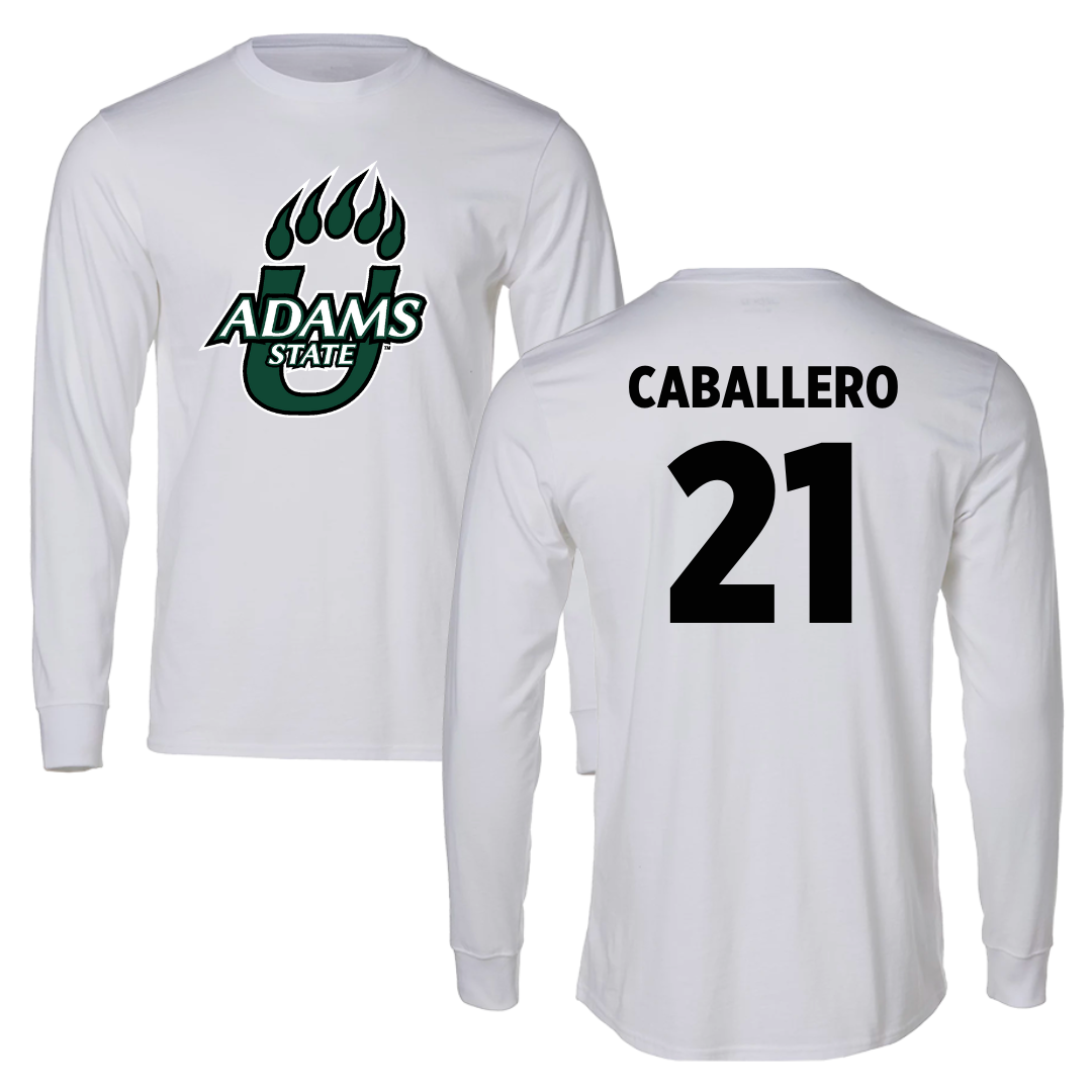 Adams State University Soccer White Performance Long Sleeve - #21 Karlee Caballero
